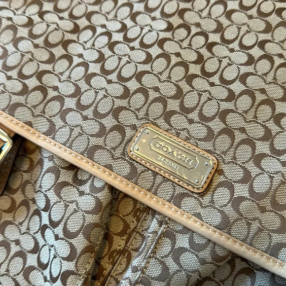 Coach Monogram Large Messenger Bag Leather Trim EVC PRICE FIRM - Picture 2 of 6